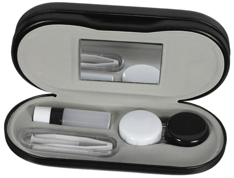 WEKAMOS Kontaktlinsenbehälter als Zweilagige Objektivbox für Unterwegs Kleiner Augen und Brillenaufbewahrungsbox Leichtes Etui