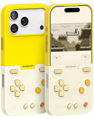 Bitmolab GAMEBABY for iPhone 17 Pro Max Case, Innovative Game Controller Phone Case, iPhone 17 Pro Max Case for GBA, GBC, NES Retro Games, Yellow