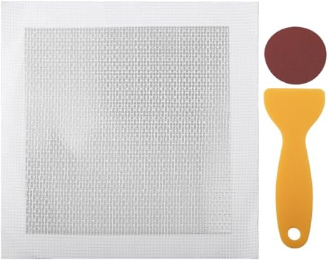 Opatiny Kit de réparation pour cloison sèche en acier galvanisé robuste à grands trous, 15 x 15 cm, 20 x 20 cm, 25 x 25 cm, avec papier de verre et racloir, fixation murale sans couture