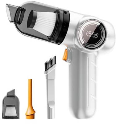 Potente aspirapolvere portatile wireless 2 in 1 per auto e casa con teste di aspirazione estese, leggero e portatile per pulizie rapide