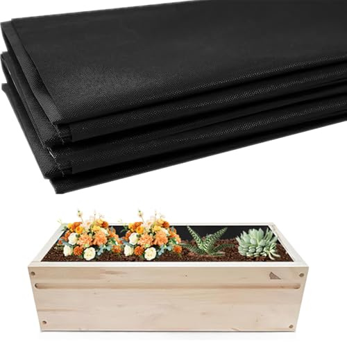 160cm x 290cm Fabric Liner for Large Veg Trough, Outdoor Raised Bed Planter Liner, Non Woven Black Vegetable Trugs, Heavy Duty Non-Woven Planter Liner for Outdoor Vegetable Troughs, Herb Planters