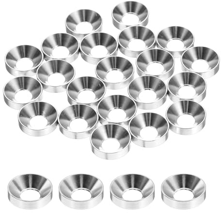 QUARKZMAN 20Pcs Rondelle A Testa Svasata M6 13.8mm/0.54Pollici Argento | Lega Di Alluminio Anodizzato, Accessori RC/FPV/PC/Drone, Per Vite