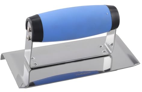 Cazzuola per intonaco (182 × 78 mm) per cemento, cartongesso e stucco, lama in acciaio inossidabile, spessore 1,2 mm, copertura angolare, base in lega di nesio antiaderente (A)