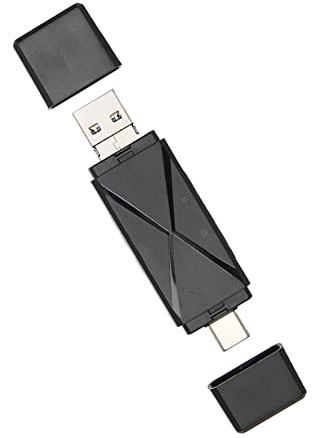 EIMSOAH Lector de Tarjetas de Almacenamiento USB Delgado 3 en 1 Lector de Tarjetas de Memoria USB Compacto Plug and Play para Teléfono Portátil, de de Memoria de de Almacenamiento para OS X (Negro)
