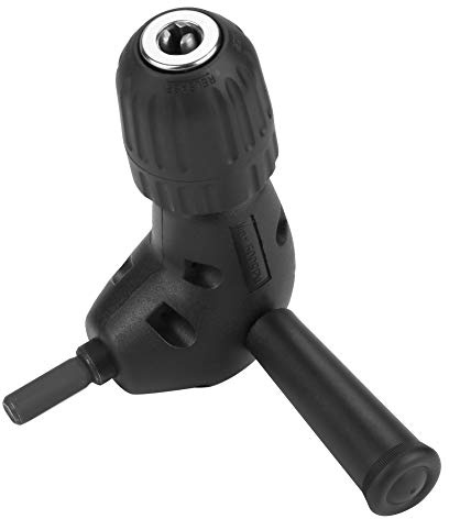 OEBUAFI Accesorio para Taladro Eléctrico, Adaptador de ángulo Recto de 90 Grados, Portabrocas sin Llave para Espacios Reducidos, Se Adapta a Taladros de 3/8, Adecuado para Entusiastas y
