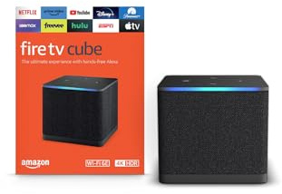 Amazon Fire TV Cube, with AI-powered Fire TV Search, Hands-free streaming device, find shows faster with Alexa+, Wi-Fi 6E, 4K Ultra HD