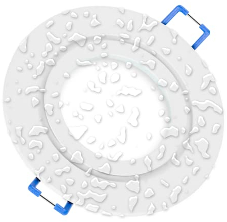 TEVEA Premium Ultra Flach Led Einbaustrahler| IP44 5W 230V austauchbar Led Modul | Einbauleuchte auch fürs Bad (Weiss Neutralweiss)