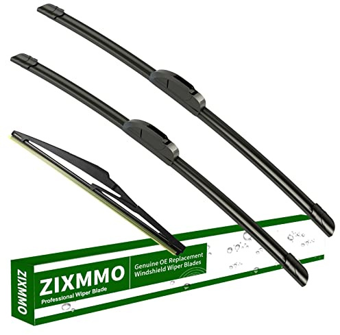 ZIXMMO 24+18 Windshield Wiper Wlades with 10 Rear Wiper Blades Set Replacement for 2018-2021 2022 2023 Jeep Compass 2012-2015 Scion iQ -Original Factory Quality，Easy DIY Install (Set of 3)