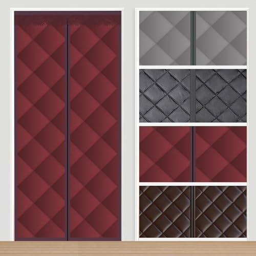 wärmeschutzvorhang tür 80x200cm thermovorhang kälteschutz Wärmeschutz im Winter hitzeschutz mit kräuselband magnet Türvorhang thermo kälteschutz filz für türen Balkontür Wohnzimmer Außentür