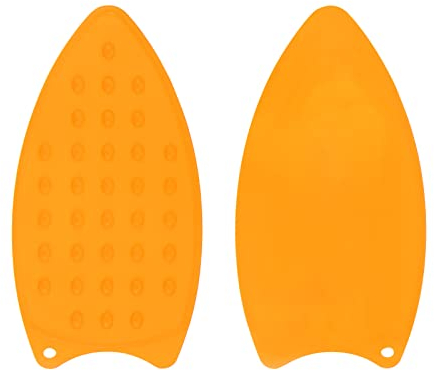 sourcing map 2pcs Silicone Iron Rest Pad, Multipurpose Iron Hot Resistant Mat Iron Rest Plate for Ironing Board Hot Heat Resistant Steam Compact Mat, Orange