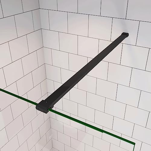 Barra Tagliabile per Rinforzare Vetro Box Doccia 90cm per il vetro 6-8mm | Nero Opaco,Barra Stabilizzatrice Tagliabile