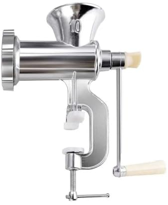 PUCHEN tritacarne Professionale Tritacarne Manuale Lega di Alluminio Argento Potente casa Salsiccia Elettrodomestici da Cucina Tritatutto for Verdure Forniture for Pepe Tritacarne a Mano(No.10)