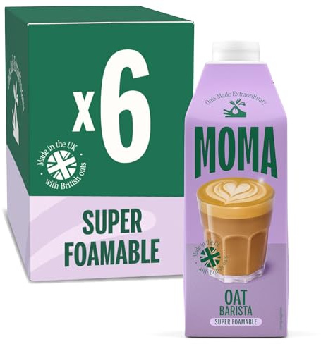 MOMA Barista Oat Drink • 6 x 750ml • No Added Sugar • Vegan & Gluten Free | Fully foamable oat drink, perfect for frothy lattes. High in fibre, vitamin D, B2 & B12. Made in the UK using the whole oat.