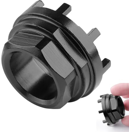 CANCYCC Fahrrad Lockring Tool, Fahrrad Tretlager Werkzeug mit 8 Zähnen Verschlussring, Innenlager Werkzeug Kompatibel mit Shimano SRAM ISIS 8-Stufen-Innenlagerschalen, Schwarz