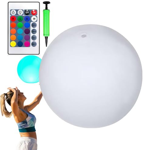 Ballons de Plage légers avec néon - Boules de Plage à LED avec 16 Couleurs claires et 4 Modes d'éclairage, télécommande | Ballons gonflables pour Jeux de Plage, fêtes en pi Ces