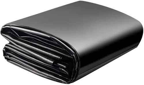SDLDEER Bâche pour bassin, Bâche pour bassin 6x8m, Noir HDPE Bâches pour bassin usage intensif, pour fleurs jardiniers serres bassins évacuation d'eau résistant UV