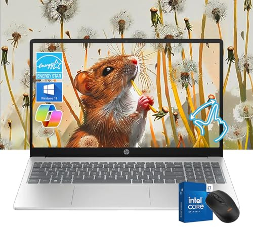 HP Computer portatile FHD Touchscreen da 15,6 | Intel i7-1355U di 13a generazione (10-Core, fino a 5 GHz) | RAM da 32 GB | SSD da 2 TB | Iris Xe Graphics | Win 11 Pro | Batteria lunga | Wi-Fi 6 | W