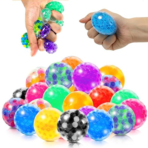 6 Stück Anti Stress Bälle, Stress Ball, Squishy Ball, Sensorisches Spielzeug für Erwachsene, Handtherapie und Konzentrationshilfe, Perfekte Reisebegleiter und Partygeschenke(Zufälliger Stil)