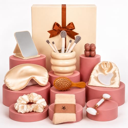 Maison NRV - Coffret cadeau femme Luxe - Box beauté bien-être et spa 11 pièces- Idée cadeau anniversaire femme, amie, maman, mamie, collègue, maîtresse - Coffret relaxation premium