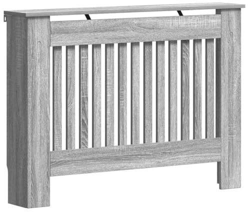 vidaXL Cache-Radiateur Gris Sonoma 112 x 19 x 81,5 cm, Cache-radiateur Moderne, rectangulaire pour déco Maison, Protection esthétique, Bois conçu, sécurité Enfant, Salon