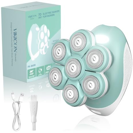 VIKICON 7D Lady Shaver for Women, Electric Razor for Body & Leg, Waterproof