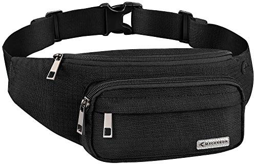 MYCARBON Bauchtasche Schwarz XXXL Groß für 8 Zoll Handy Hüfttasche Gürteltasche zur Reise für Damen und Herren