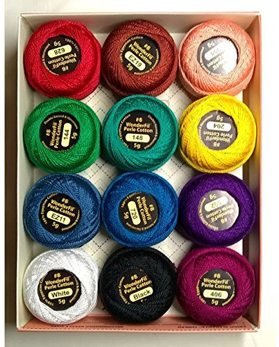 hbblie Wonderfil Eleganza #8 Perlgarn aus Baumwolle, Sampler Kollektion, Kaleidoscope
