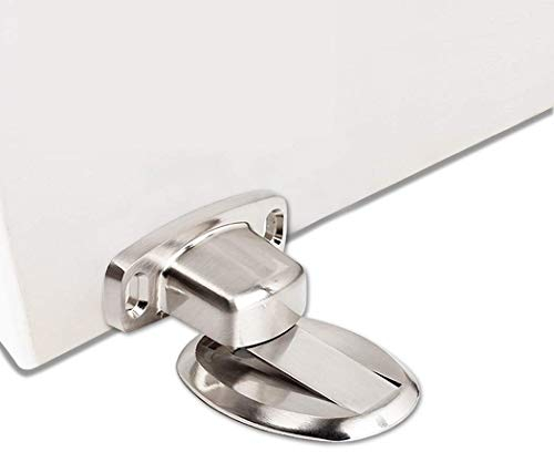 PHOEWON Türstopper Magnet Ohne Bohren Edelstahl Metall Türstopper Tür Stopper Boden, Türhalter (Silber)
