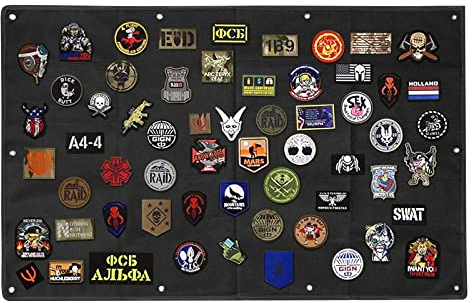 AOUTACC Taktische Patch-Anzeigetafel, 42,5 Zoll x 27,5 Zoll Haken & Schleife Moralabzeichen Tafel,Taktisches Militär Abzeichen-Halterbrett für Militärische Armee Uniformabzeichen-Schwarz
