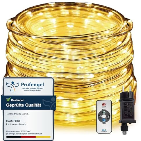 HAUSPROFI Mangueras LED Guirnalda de 400 luces LED, 20 m, con mando a distancia, 8 modos de luz y brillo regulable,resistente al agua para interior y exterior