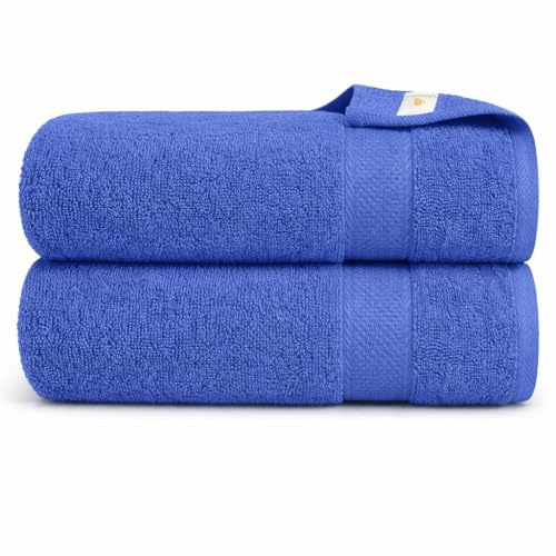 X11 Bath Towel - Large Bath Towels Set of 2, 100% Egyptian Cotton Bath Towel Sets, Highly Absorbent Bath Sheets, Bathroom Towels - Quick Dry Bath Towels Large (75 x 145 cm) (Blue)
