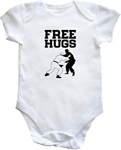 Hippowarehouse Free Hugs bjj baby vest bodysuit (short sleeve) boys girls