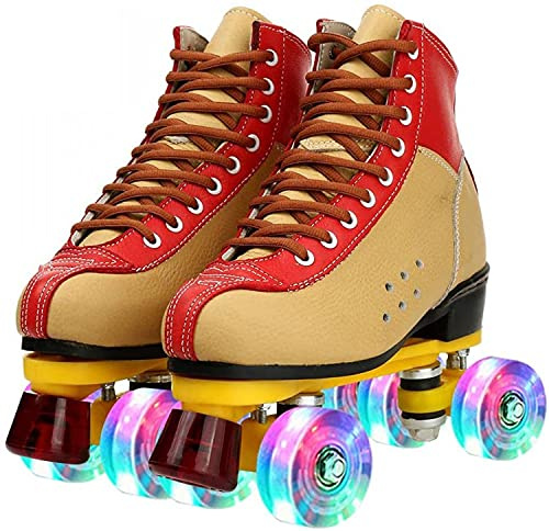 Damen Rollschuhe Stitching Zweifarbige Rollschuhe High-Top Zweireihig Rollschuhe Outdoor Rollschuhe Für Unisex Fun Glänzende Rollschuhe Für Erwachsene, Jungen, Mädchen A,41