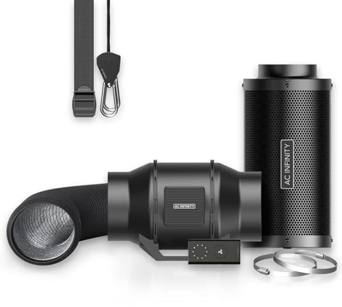 AC Infinity luftfiltreringssats 150 mm, CLOUDLINE LITE Inline fläkt och kolfilter kombination, kyl- och ventilationssystem för växttält, hydroponik, inomhusträdgårdsskötsel, 15 cm