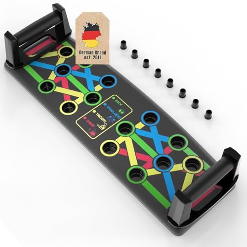 EmpireAthletics Push Up Board Liegestützbrett Multifunktional, Push Up Trainer System, Fitness Board mit Griffen für Brust Schulter Trizeps Training, Home Gym Fitnessgerät für Zuhause & Büro, Schwarz