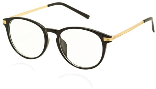 iB-iP Damen Pinto Klarlinse Retro Stil Modische Brillen, Größe: Einheitsgröße, Schwarz