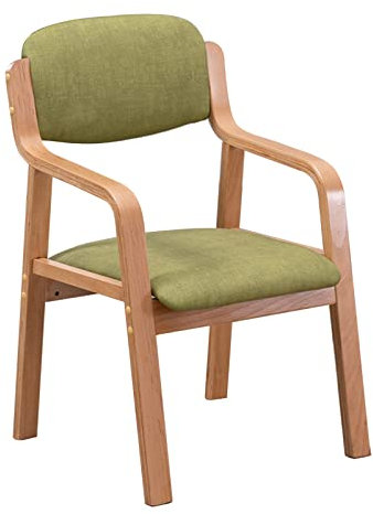 家具 Renovierungshaus Massivholz Essstuhl Mit Leinenkissen Armlehne Bequeme Rückenlehne Und Gepolsterte Gepolsterte Stoff Sitz Küche Grün/orangefarbener Leinenhocker Vintage Vintag(Color:01)