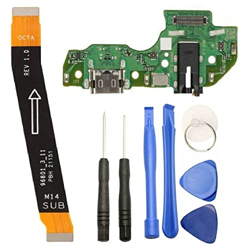 ireplaceParts Port de charge pour Samsung Galaxy A22 5G A226 avec connecteur dock et microphone et prise jack de remplacement avec carte mère Flex câble et kit d'outils