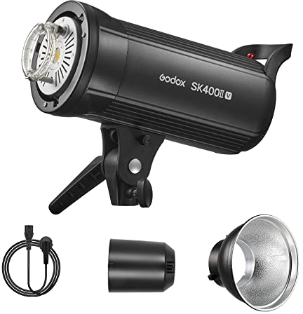 Godox SK400IIV 400W Studio Strobe, Upgraded Modeling Lamp, 2.4G Wireless X System, GN65 5700K Monolight, Studio Flash with Bowens Mount, 0.1-1.5s Recycle Time, Outstanding Output Stability