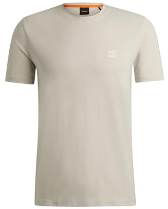 BOSS Mens Tales Logo-Patch T-Shirt in Cotton Jersey