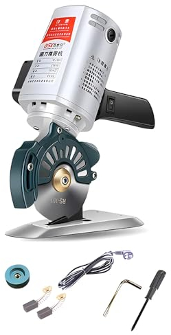 Jieotwice Elektrische Kreismesserschere Elektrische Stoffschere Schnittstärke ≤45mm Geeignet Zum Schneiden Von Fasern Aus Baumwolle/Baumwolle/Seide/Kunstfaser/Leder/Papier