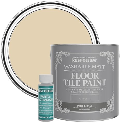 Rust-Oleum strapazierfähige, abwaschbare Bodenfliesenfarbe in beige Matt Finish - Sandgelb 2,5 Litres