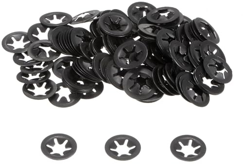 sourcing map 120 Stück interne Zahnsicherungsscheiben, M6 x 16 mm, Push-on-Halteklammern, Sicherungsscheiben, 65 Mn Stahl-Druckmuttern