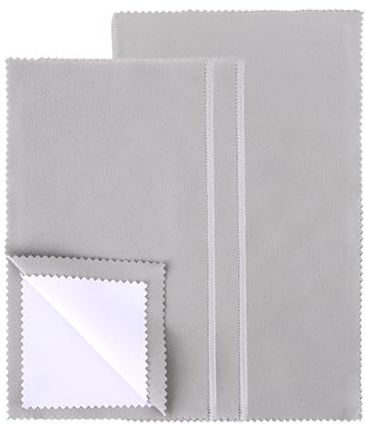 Molain Panno lucidante, 3 pezzi panno per la pulizia dell'argento per gioielli, panno per la pulizia dell'argento, riutilizzabile su entrambi i lati, fibre superfine, per gioielli in argento, oro,