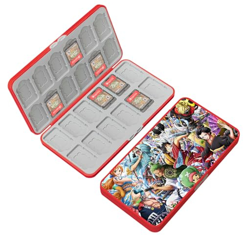doepeBAE Custodia per Schede di Gioco, Custodie Giochi Switch, Switch Game Card Case, Scatola per Carte con Fodera in Silicone, Con 24 Slot per Cartucce di Gioco e 24 Slot per Schede SD (24H)