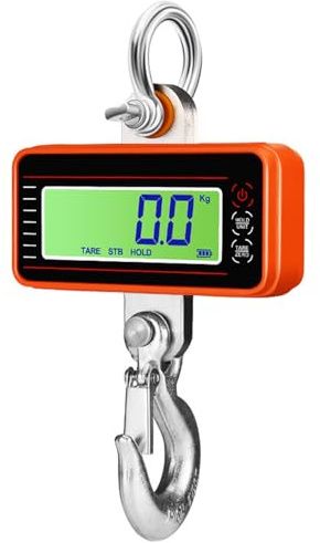 KHZKHC Báscula Grúa Digital LED 1500 Kg, Báscula Grúa Industrial Servicio Pesado, Báscula Grúa Electrónica con Pantalla Digital Inalámbrica, con Control Remoto, Kg Ib N, para Construcción
