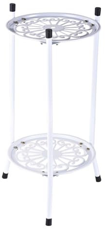 Supporto per piante in metallo da interno - Supporti per piante da esterno in ferro battuto alti a 2 livelli, espositore ad angolo resistente, supporto per fioriera con mensola per vasi di fiori Decor