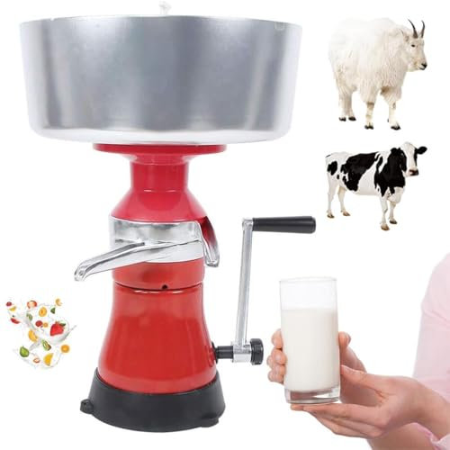 Macchina per Separare Il Latte Manuale, Separatore per Burro di Latte Fresco, Separatore Centrifugo per Crema di Latte, 80 L/h, Separatore per Frappè al Burro in Lega di Alluminio Leggera, Separatore