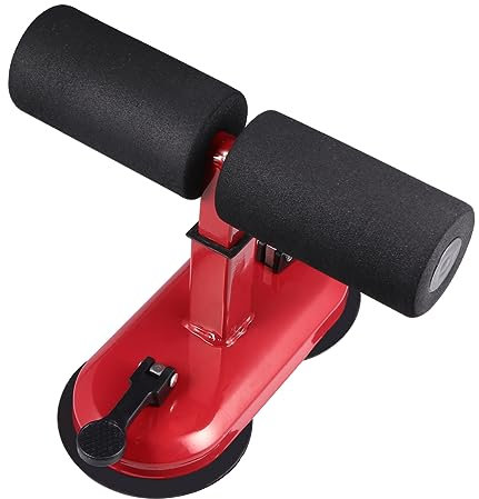 TOGEVAL Bauchtrainer Mit Saugfuß Aus Naturkautschuk Verstellbar in Positionen Kompakt Und Leicht Fitnessgerät Zur Taillen Fettreduzierung Für Männer Und Frauen Für Zuhause Rot