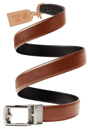 DYKANBO Ceinture Homme Cuir - Ceintures Homme - ceinture automatique homme (Cognac)